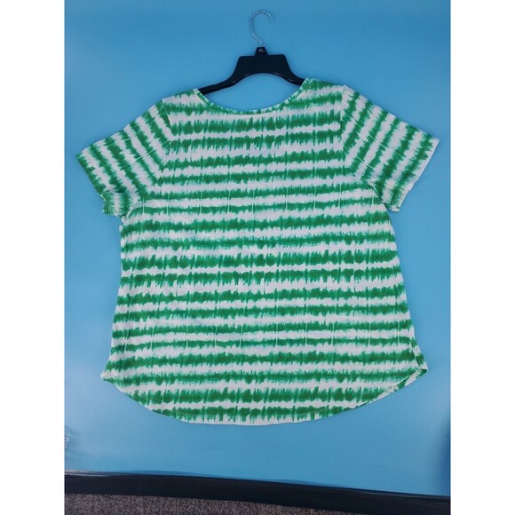 Womens Tie Dye Tee Geen Sz 16 Lightweight Summer Short Sleeve Lane Bryant - Picture 7 of 10